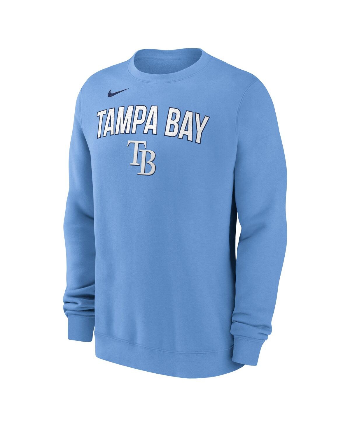 NIKE MEN'S LIGHT BLUE TAMPA BAY RAYS PULLOVER SWEATSHIRT 