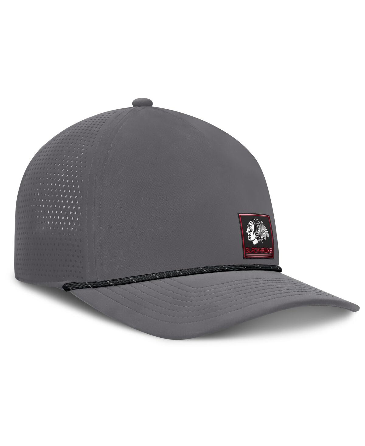 Fanatics Men's Gray Chicago Blackhawks Captain Rope Adjustable Hat In Gray