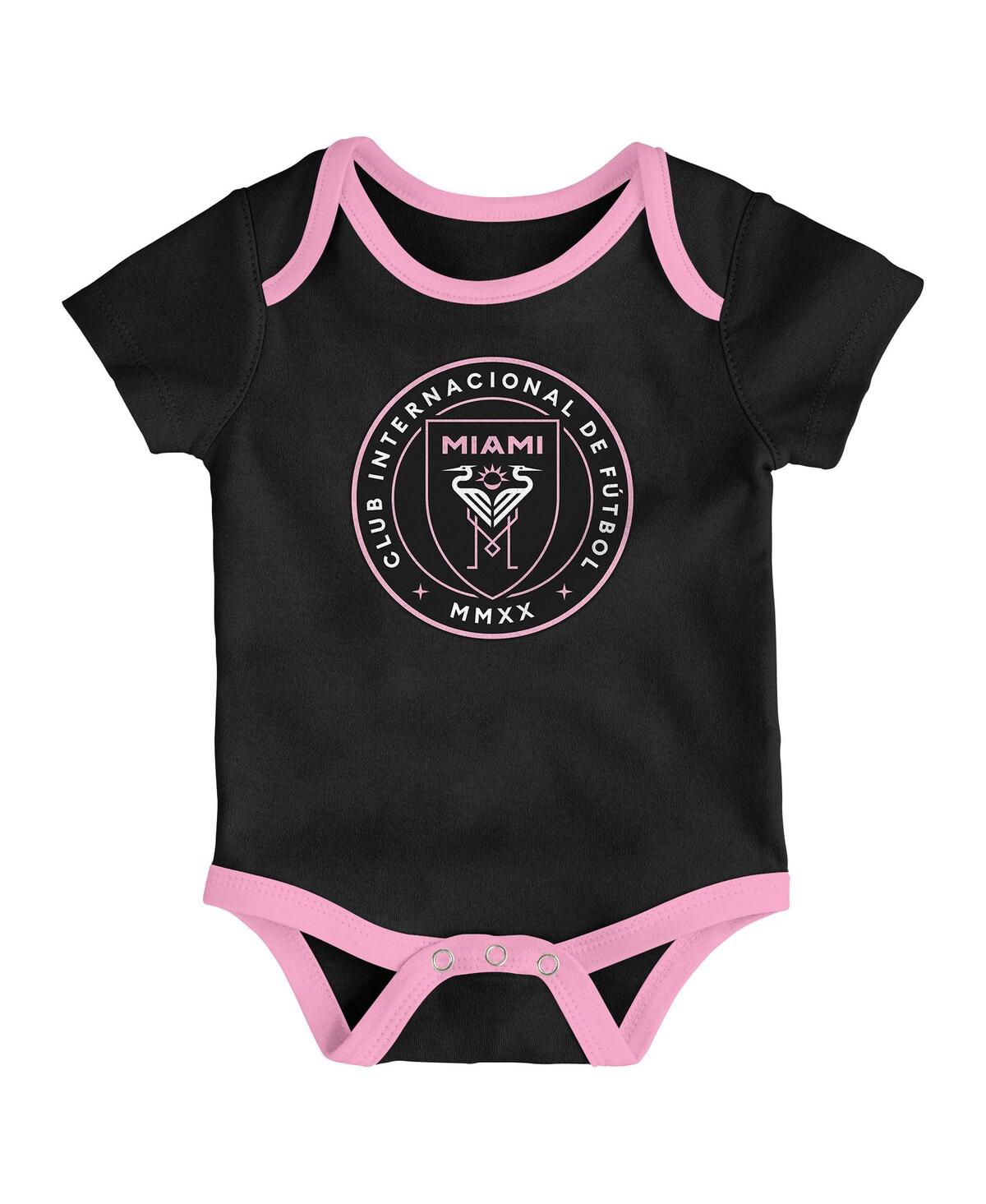 Outerstuff Newborn Inter Miami Cf Loyal Buddies Bodysuit 3-pack In Multi