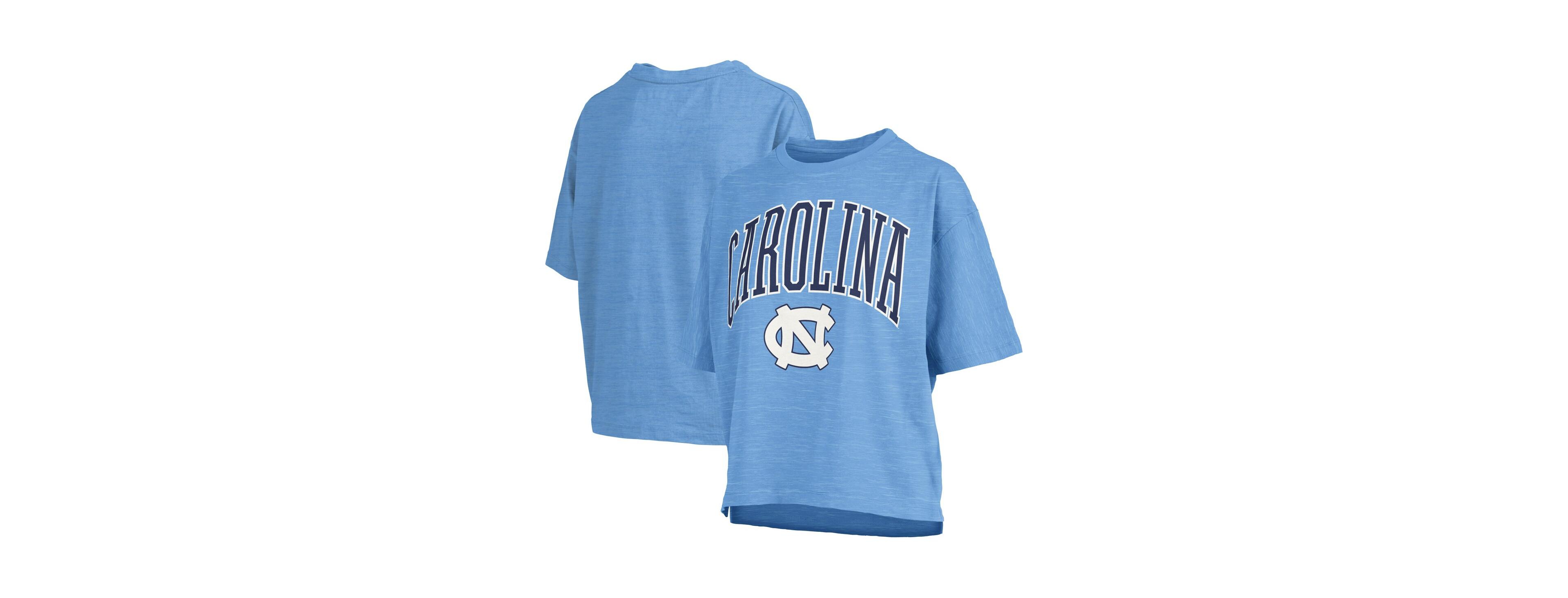 Pressbox Women's Carolina Blue North Carolina Tar Heels Nelson Arch Over Logo Waist Length Oversized Slub T-Shirt
