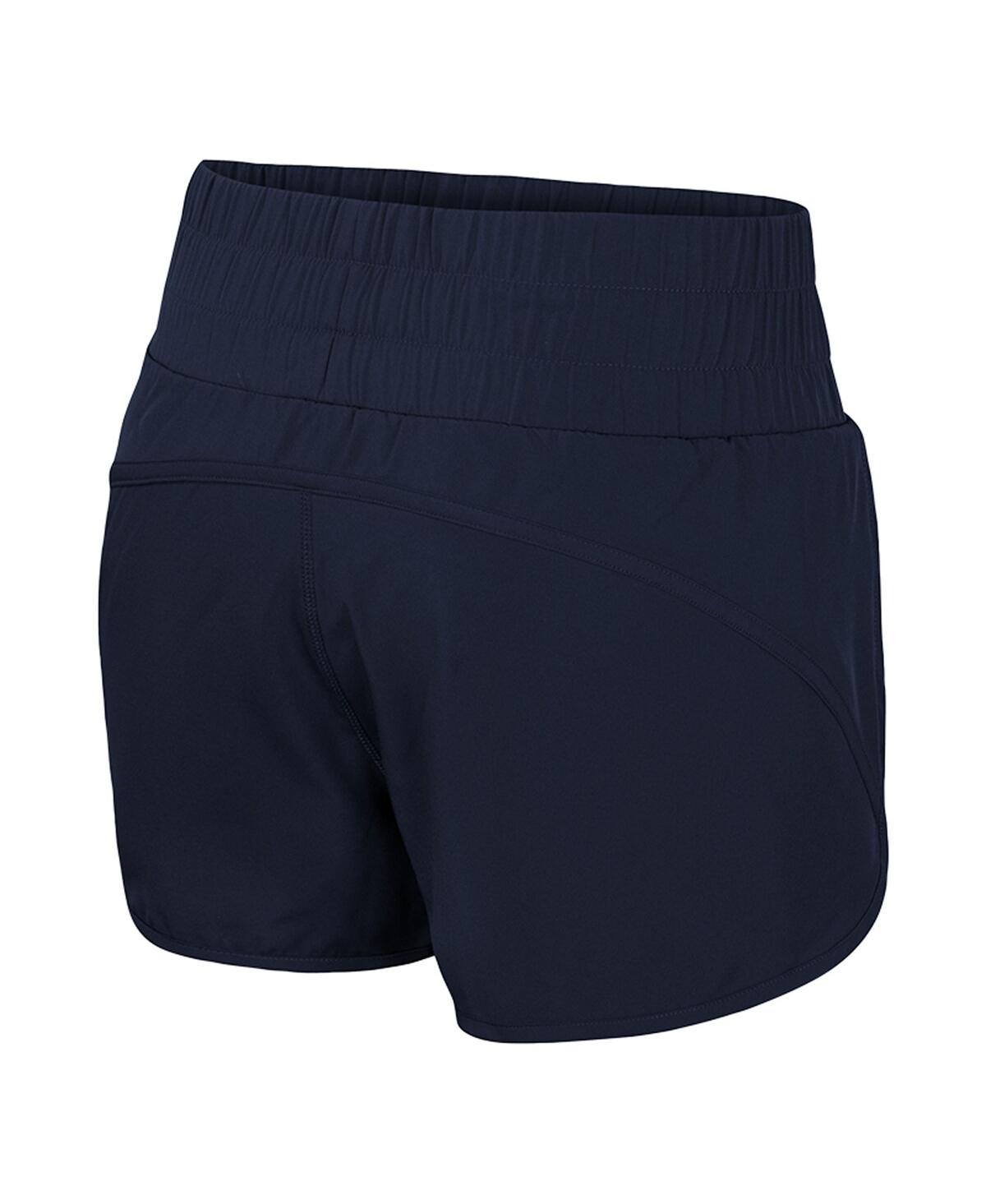 Colosseum Women's Navy Michigan Wolverines Stop By Smocked High Waist Shorts In Navy