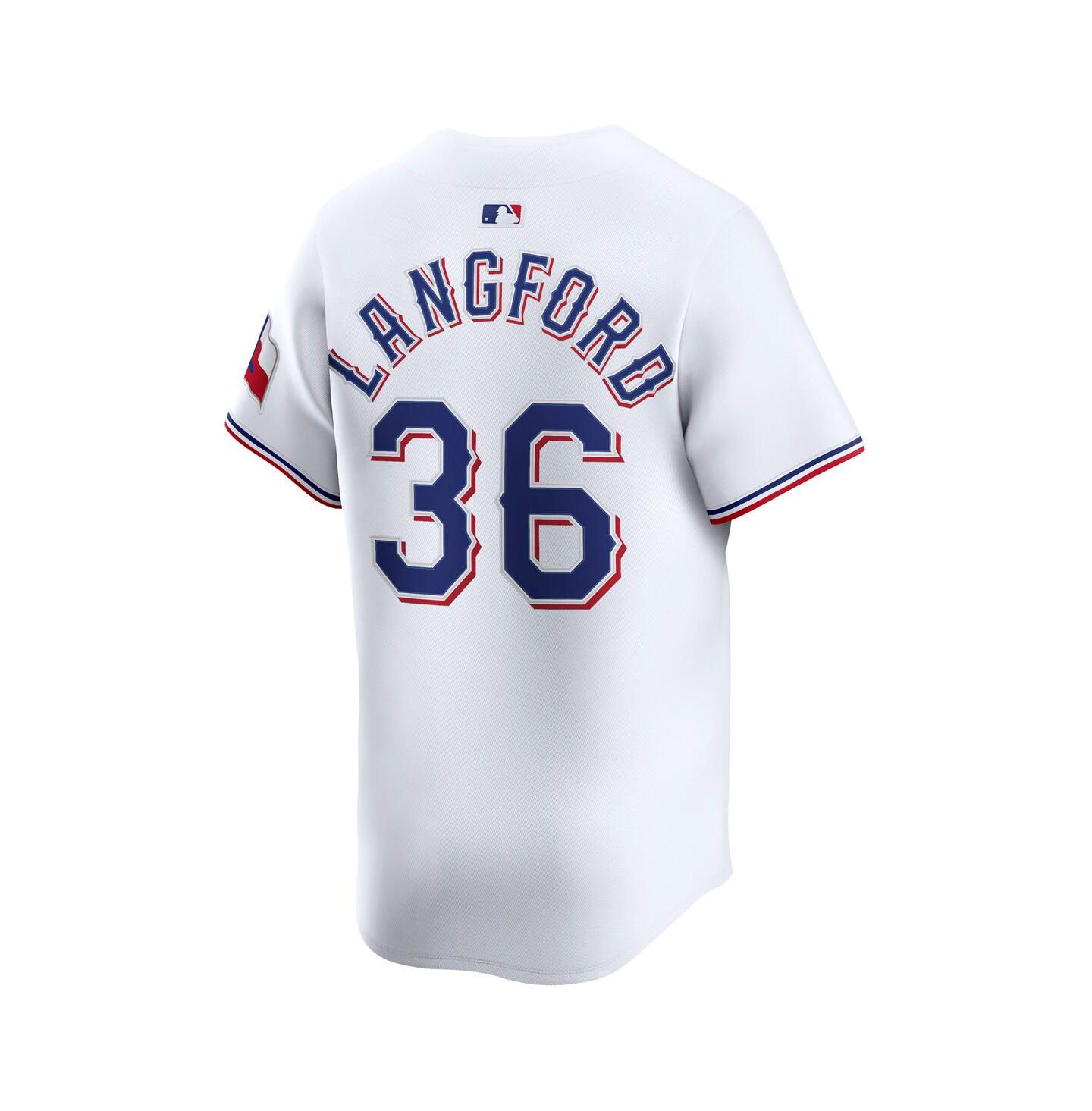Мужской топ Nike Wyatt Langford White Texas Rangers Home Limited Player Jersey — фото 2