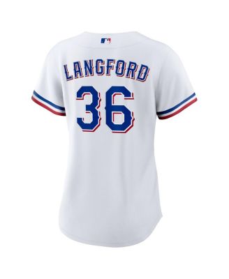 Women's Wyatt Langford White Texas Rangers Home Replica Jersey