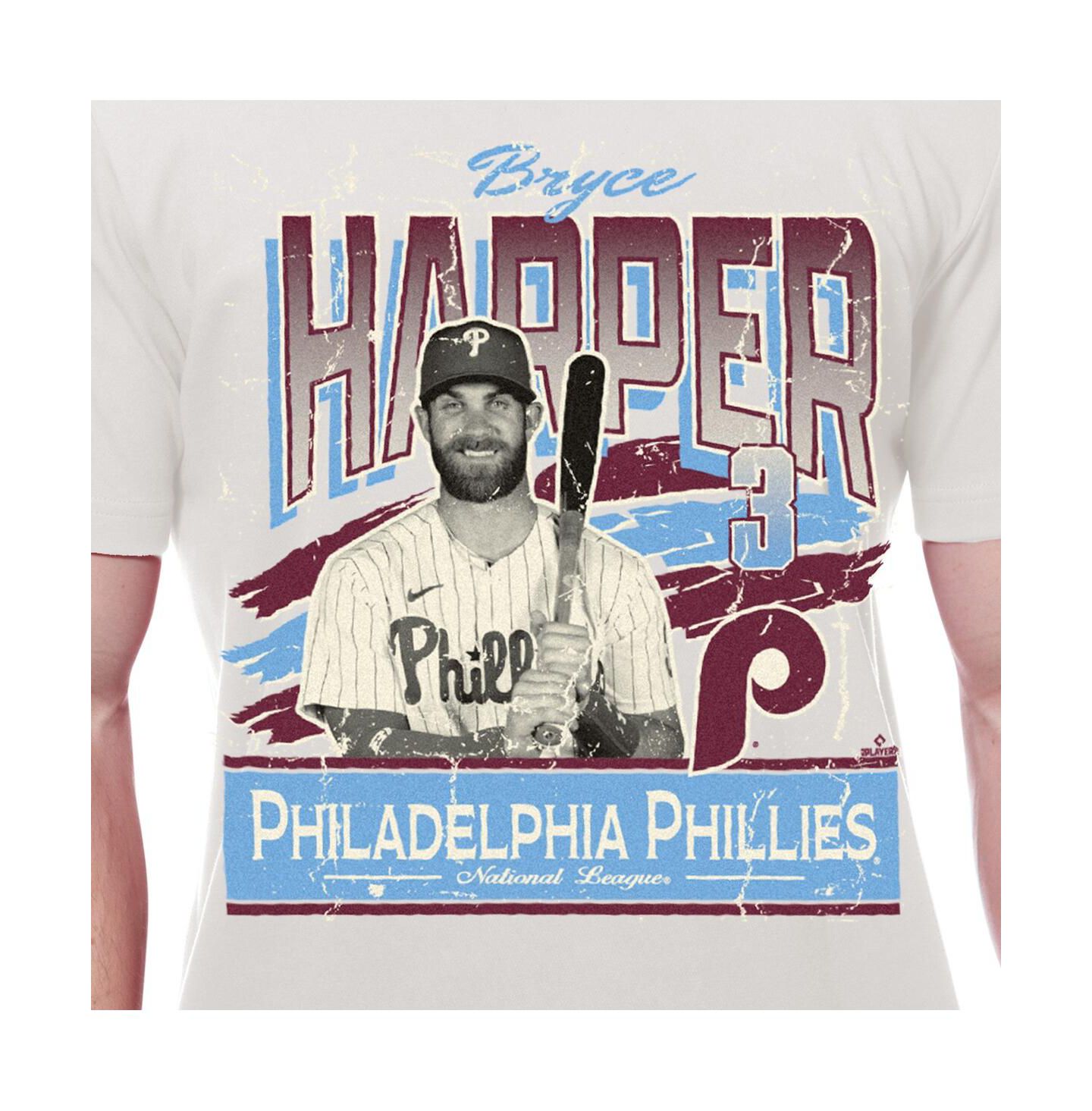Мужская футболка New Era Bryce Harper Cream Philadelphia Phillies Batter Up — фото 4