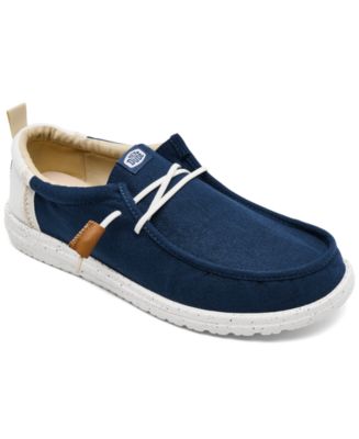HEYDUDE Wally Craft Linen Black/Walnut Size 8, Men's