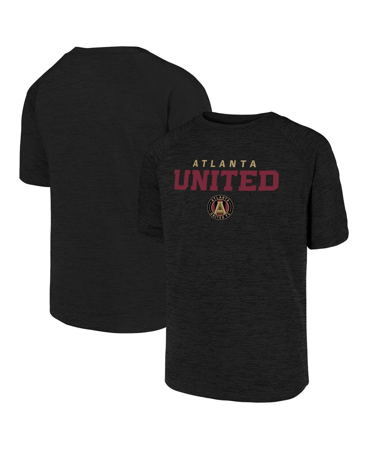 FANATICS BIG BOYS AND GIRLS HEATHER BLACK ATLANTA UNITED FC GO FAR RAGLAN T-SHIRT 
