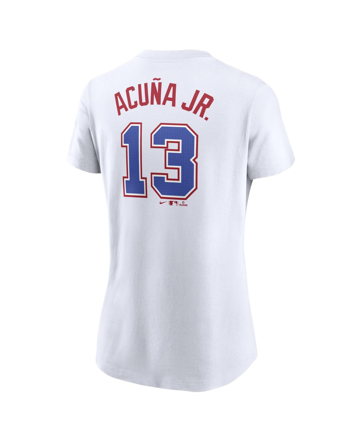Nike Youth Ronald Acuna Jr. White Atlanta Braves Fuse City Connect Name Number T-shirt In White