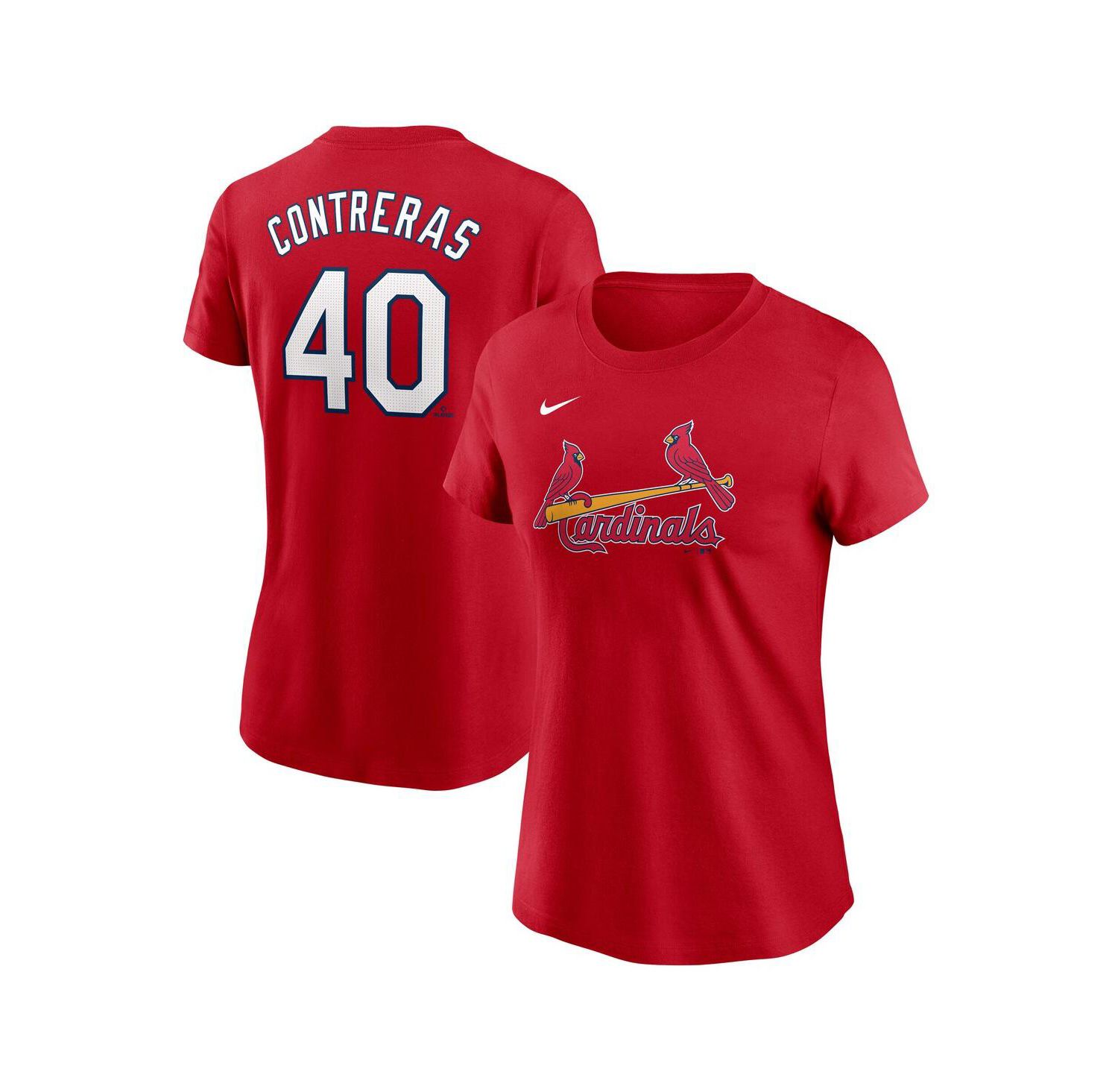 Women's Willson Contreras Red St. Louis Cardinals Fuse Name & Number T-Shirt