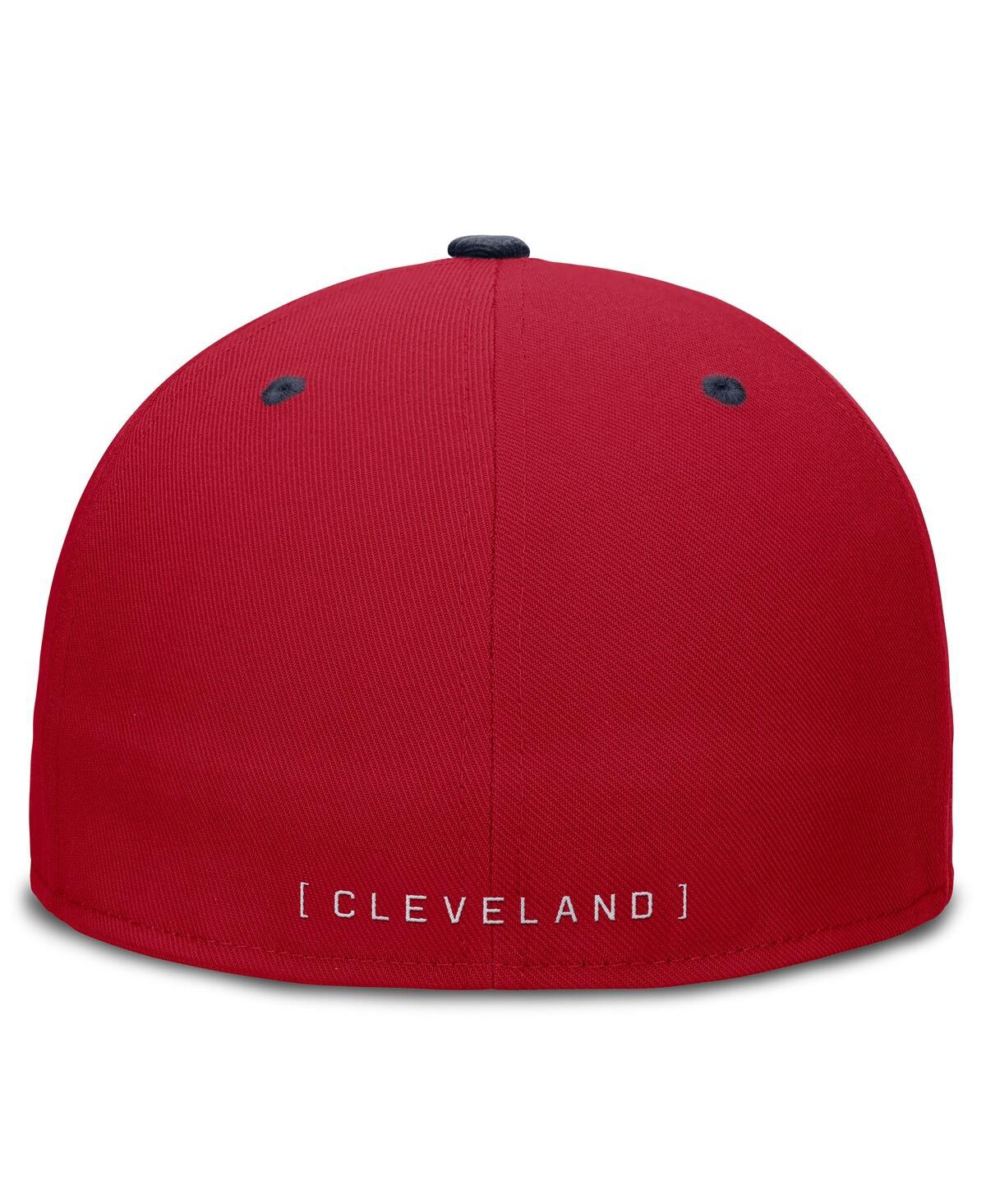 Nike Men's Red/navy Cleveland Guardians True Primetime Two-tone Performance Fitted Hat In Red