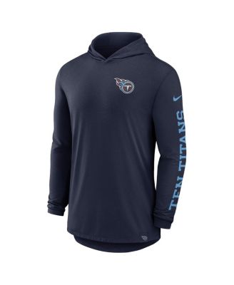 Men's Navy Tennessee Titans Blitz Performance T-Shirt Hoodie