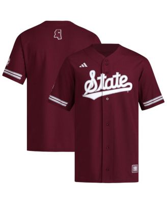 adidas - Men's Maroon Mississippi State Bulldogs Reversible Retro Full-Button Baseball Jersey