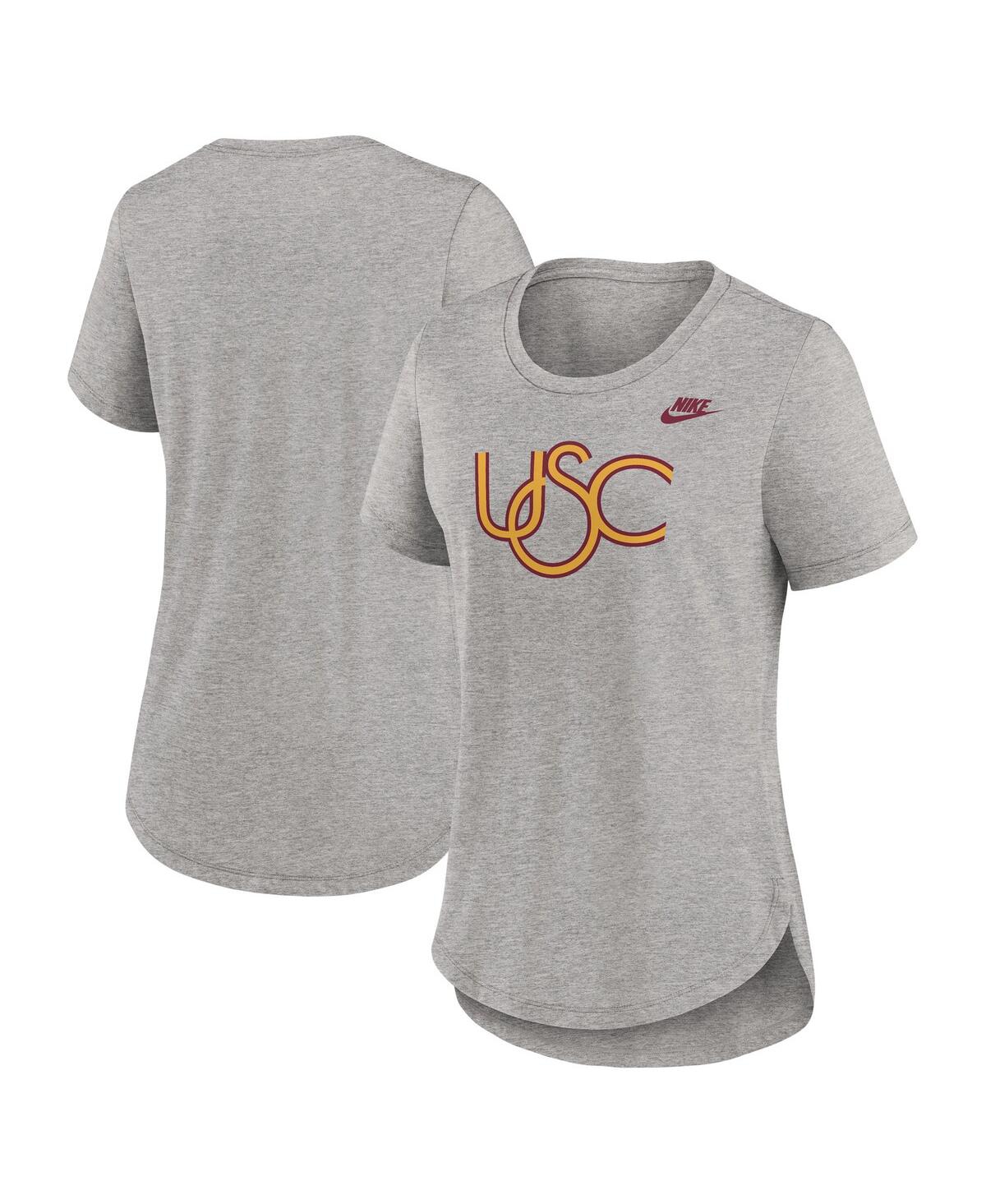 Nike Women's Heather Gray Usc Trojans Legacy Tri-blend T-shirt In Heather Gray