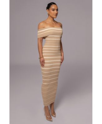 Women's Off The Shoulder Striped Dress