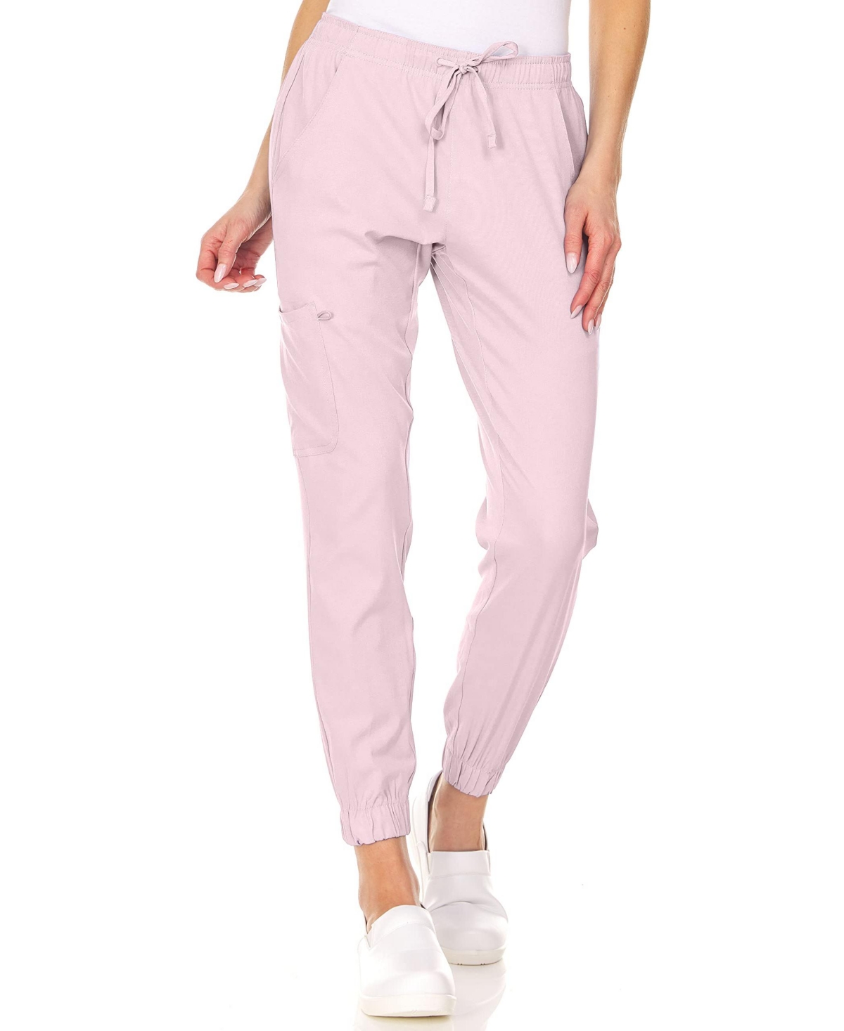 Plus Size Leah 5-Pocket Stretch Cargo Jogger Scrub Pants Yellow 3X Large - Bubble gum