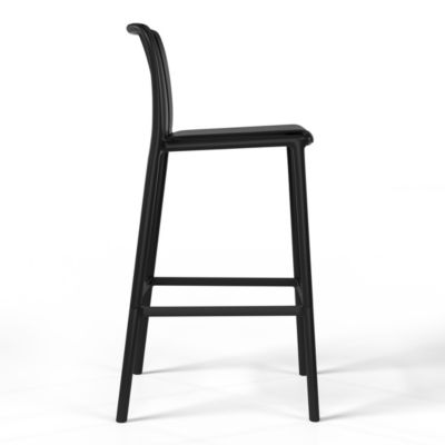 29.5" Outdoor Modern Plastic Patio Bar Height Stools (Set of 2)