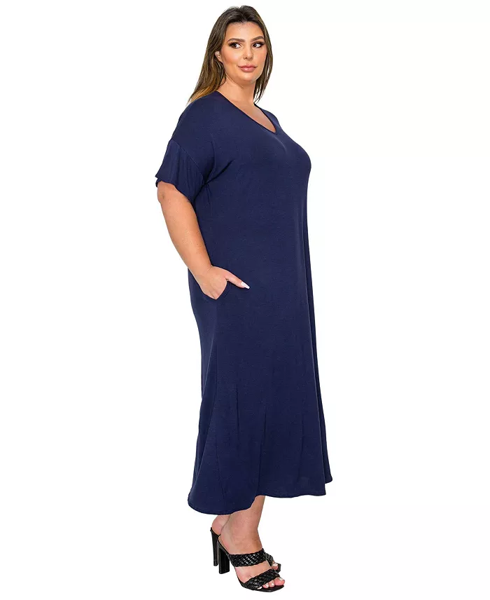 Plus Size Olivia Pocket Midi Dress - thumbnail 2
