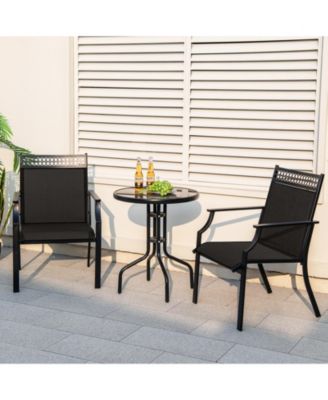 Patio Chairs Set of 2 with All Weather Breathable Fabric