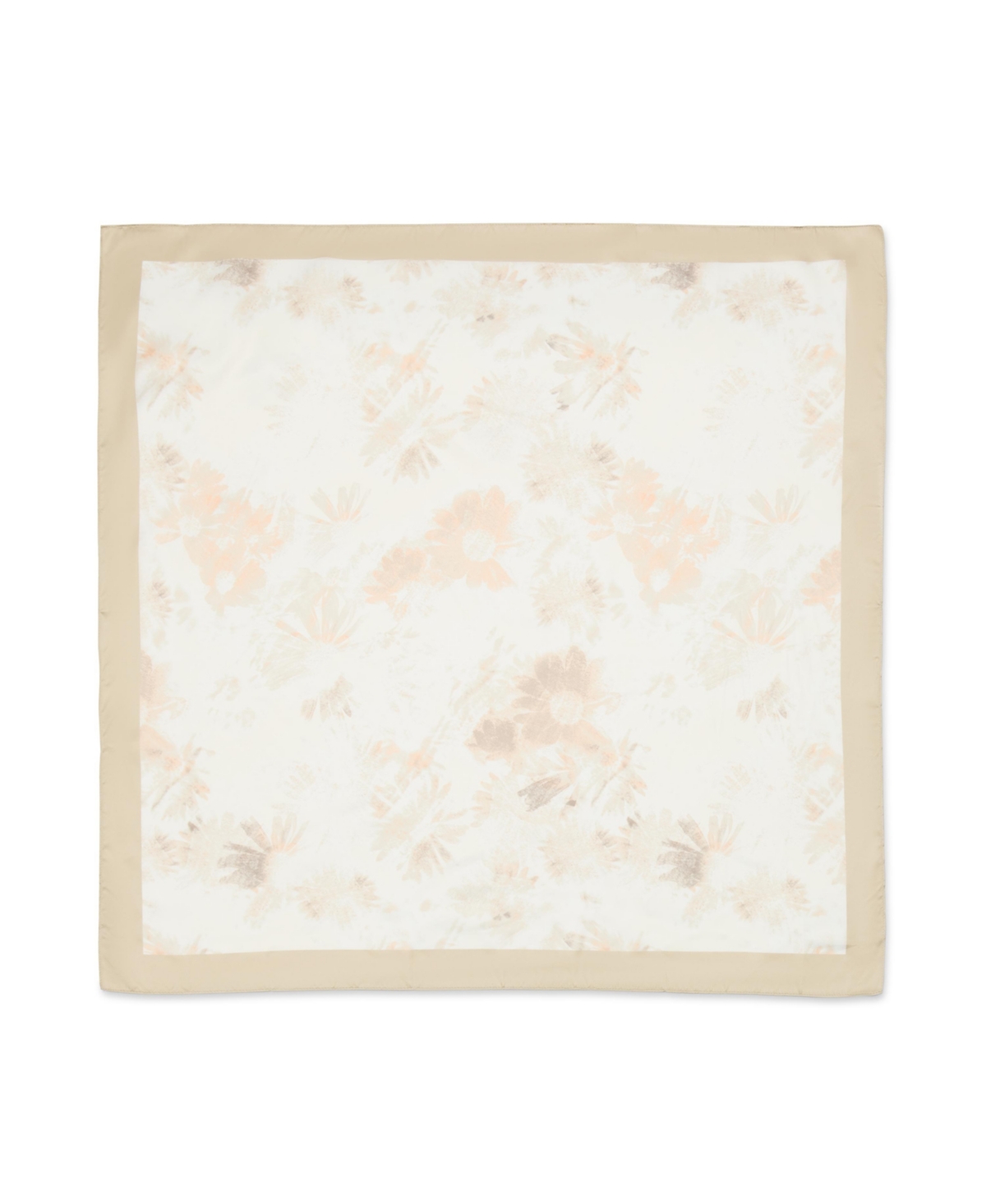 Floral Roads Ahead Satin & Pleated Square Scarf 2-Pc. Set - Ivory