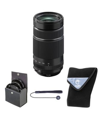 XF 70-300mm f/4-5.6 R LM OIS WR Lens, Black, Bundle with 67mm Digital Essentials Filter Kit and 19x19" Lens Wrap