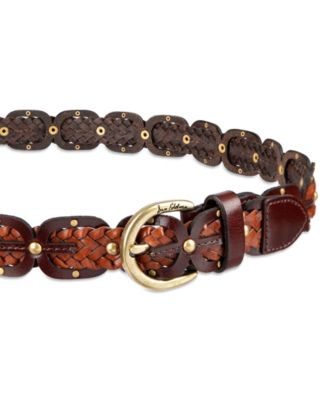 Women's Western Double-E Link Braided Leather Belt