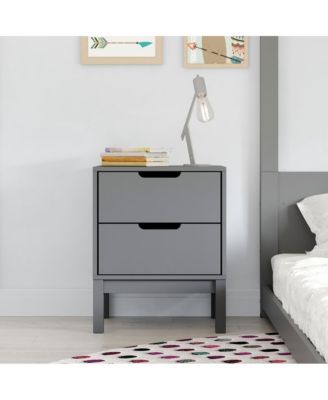 Samuel Kids Double-Drawer Night Stand With Solid Wood Frame