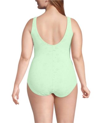 Women's Tugless Low Leg Lace One Piece Swimsuit