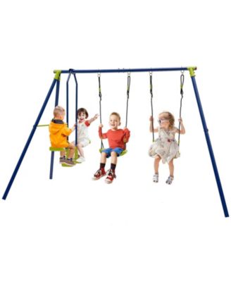 440 Pounds Kids Swing Set with Two Swings and One Glider