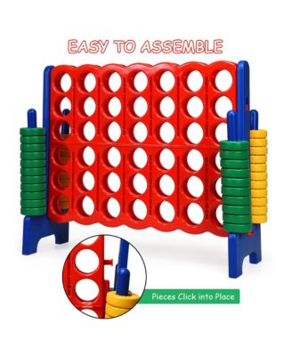 Kids Adults Jumbo 4-to-Score Game Set Giant 4 in A Row w/ 42 Jumbo Rings