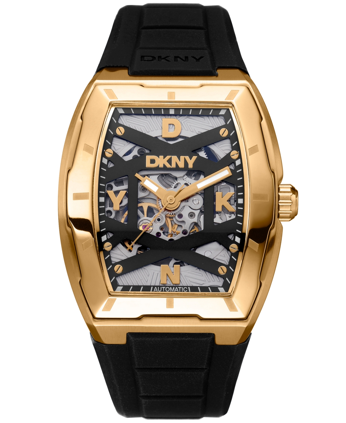 Men's Urban Automatic Black Silicone Strap Watch, 51mm - Black