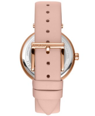 Women's Essential Logo Pink Leather Strap Watch, 38mm
