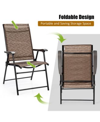 2PCS Outdoor Patio Folding Chair Camping Portable Lawn Garden
