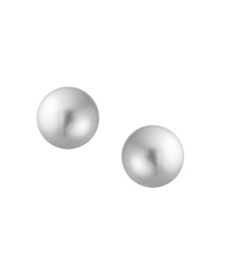 Set of 3 Simulated Pearl Ball Stud Earrings 10MM Sterling Silver