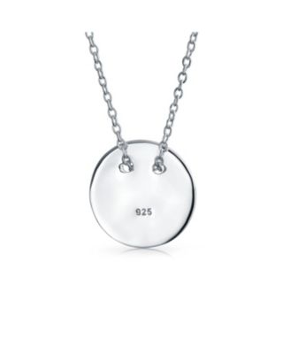 Minimalist Geometric Monogram Disc Pendant Necklace in Sterling Silver