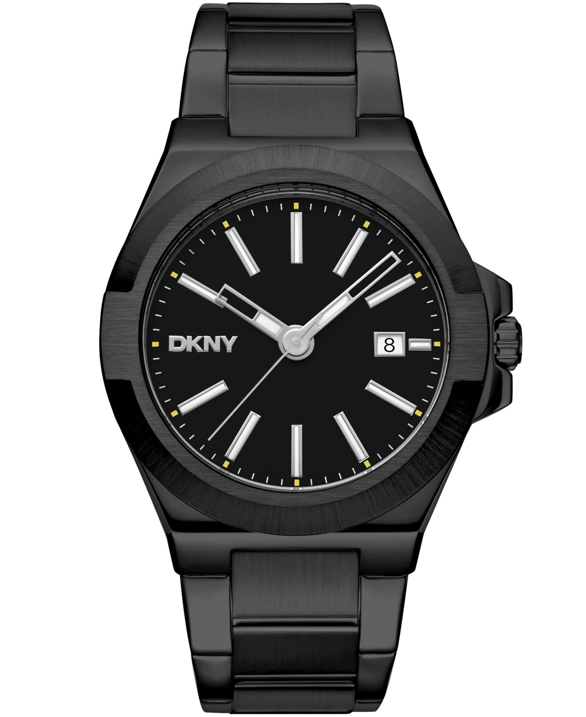Men's Modernist Black Stainless Steel Bracelet Watch, 42mm - Black
