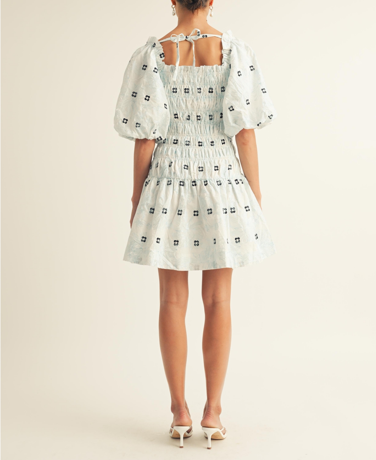Arose Studio, Inc Women's Jasmine Smocked Puff-sleeve Ruffled Dress