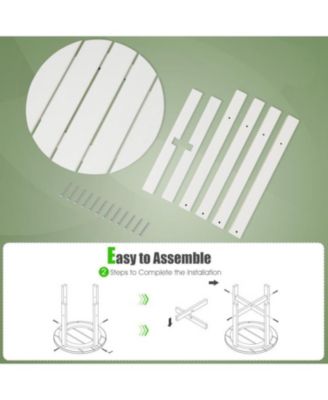 Set of 2 Round Weather-Resistant Adirondack Side Tables