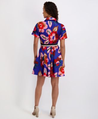 Women's Printed Short-Sleeve Shirtdress