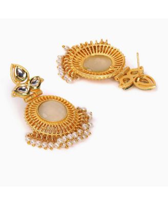 Women's -Plated Stone Drop Earrings