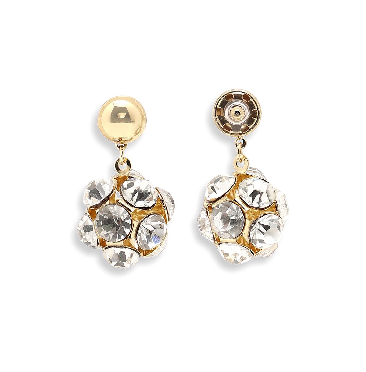 Sohi Gold Color Gold Plated Party Designer Stone Drop Earring For Women's In Silver
