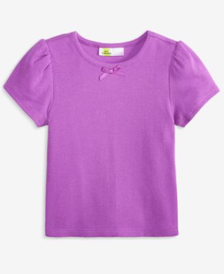 Toddler Girls Ribbed Short-Sleeve Tee