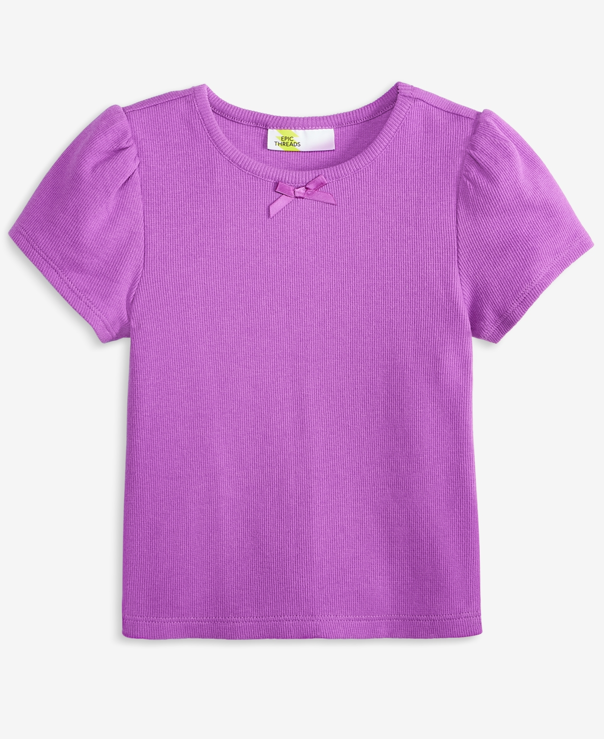 Epic Threads Toddler Girls Ribbed Short-sleeve Tee, Exclusively At Macy's