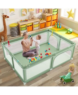 Baby Playpen Extra-Large Safety Fence w/ Ocean Balls & Rings