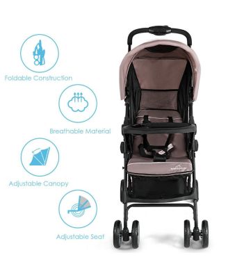 Toddler Foldable Lightweight Stroller Travel Pushchair 5-Point Safety System