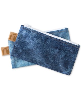 Bumkins Denim-Print Small Snack Bags, 2 Pack
