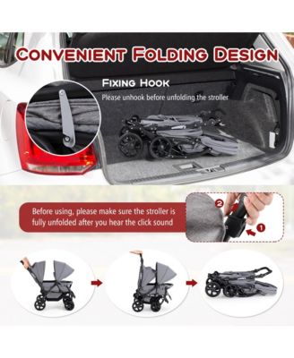 Baby Twin Double Stroller Lightweight Travel Stroller Pushchair