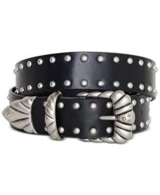 Good American - Women's Wide Studded Faux-Leather Western Belt