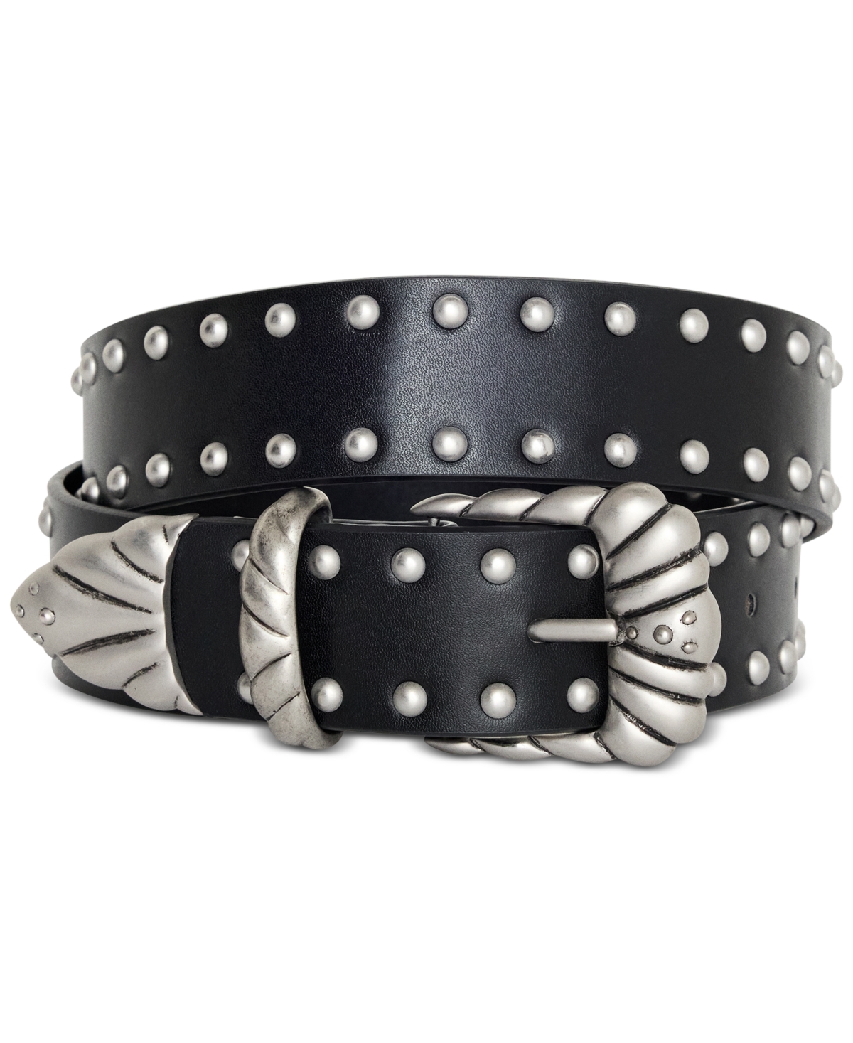 GOOD AMERICAN WOMEN'S WIDE STUDDED FAUX-LEATHER WESTERN BELT 