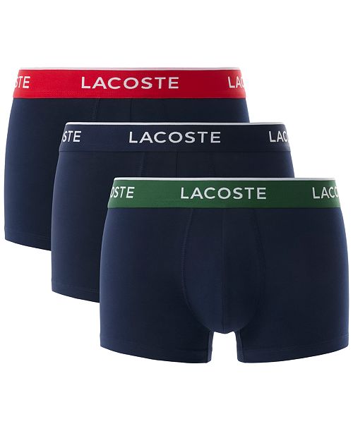 alfani Lacoste Men's 3-Pack Regular-Fit Logo Waistband Trunk Underwear Men's Fashion & Accessories