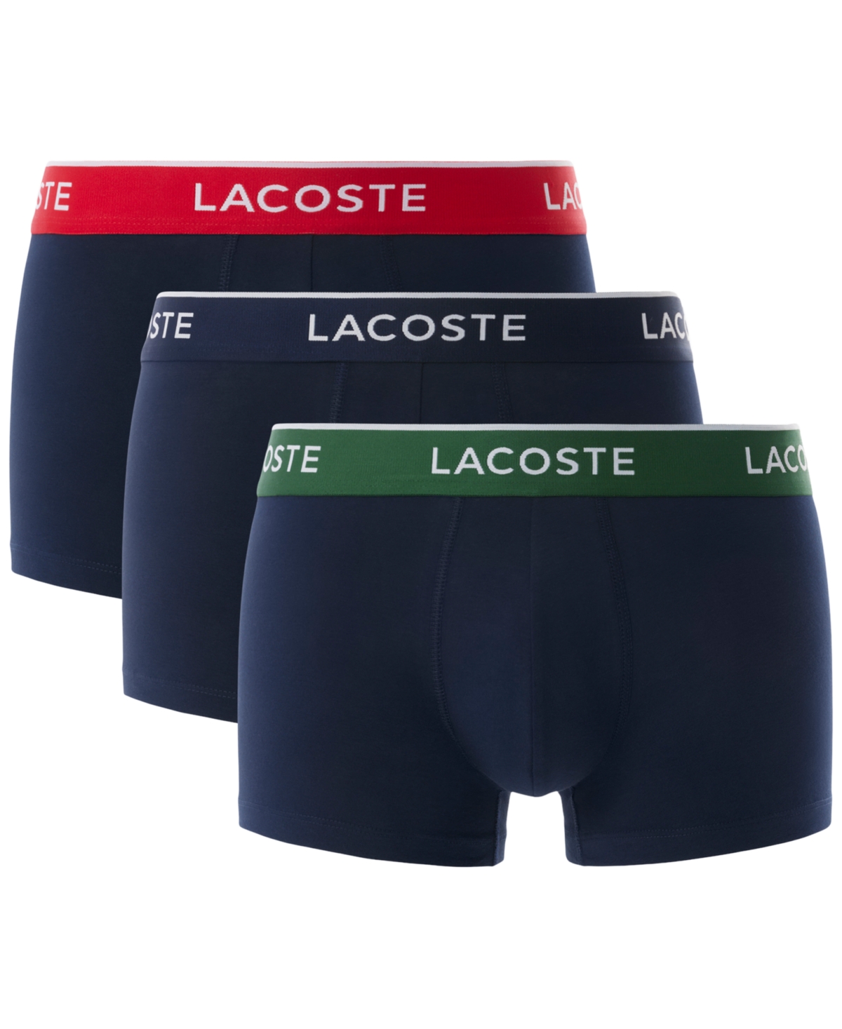 Men's 3-Pack Regular-Fit Logo Waistband Trunk Underwear - Navy Blue/green/yellow