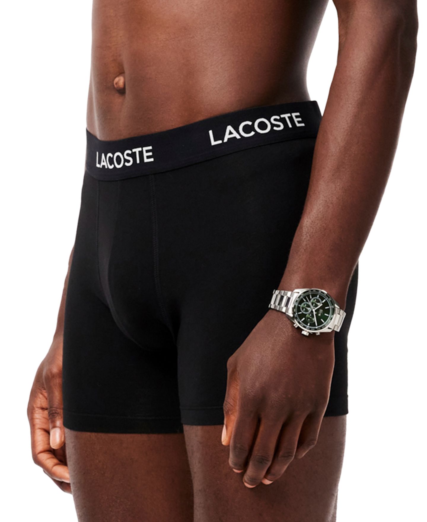 Трусы-боксеры для мужчин, хлопок, стрейч — Lacoste, цвет: Чёрный, вариант 1 — фото 5